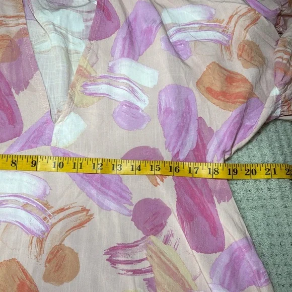 Label Of Love V-Neck Ruffle Bell Sleeve Mini Tunic Dress Short Boho Fairy Medium - Picture 9 of 11